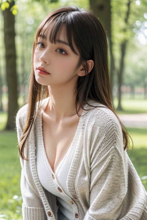 小姐姐, Bangs, 乳溝AI黃片