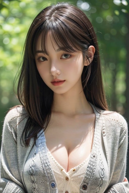 Short Stature, Japanese, Cleavage AI Porn