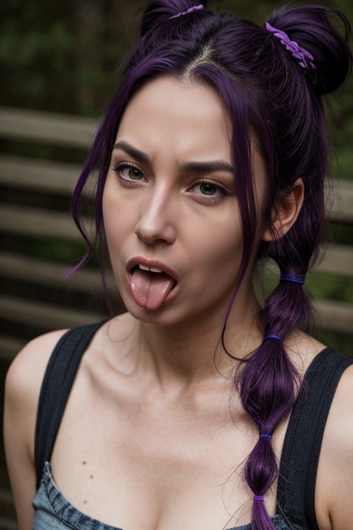 Angry, Shocked, Purple Hair AI Porn