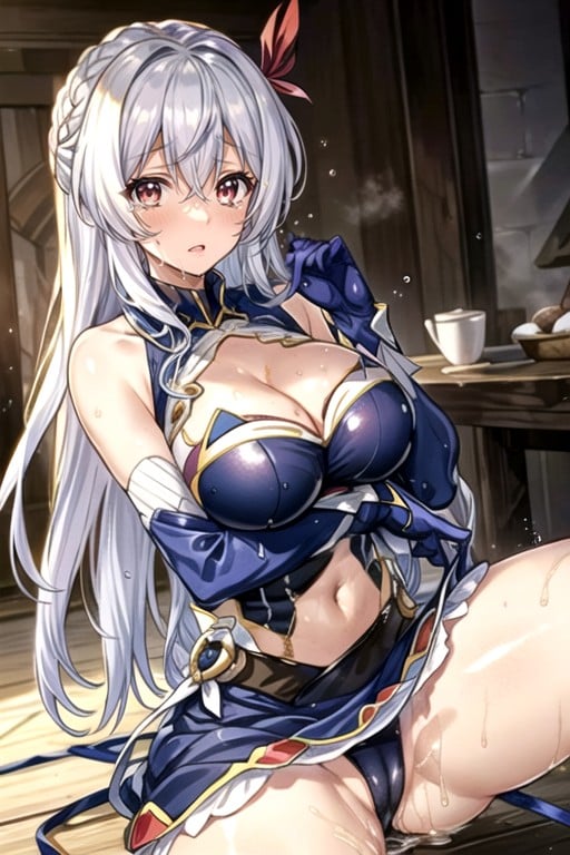 Cabelo Bagunçado, Artoria Pendragon Lancer, Open Cameltoe Pornografia de IA