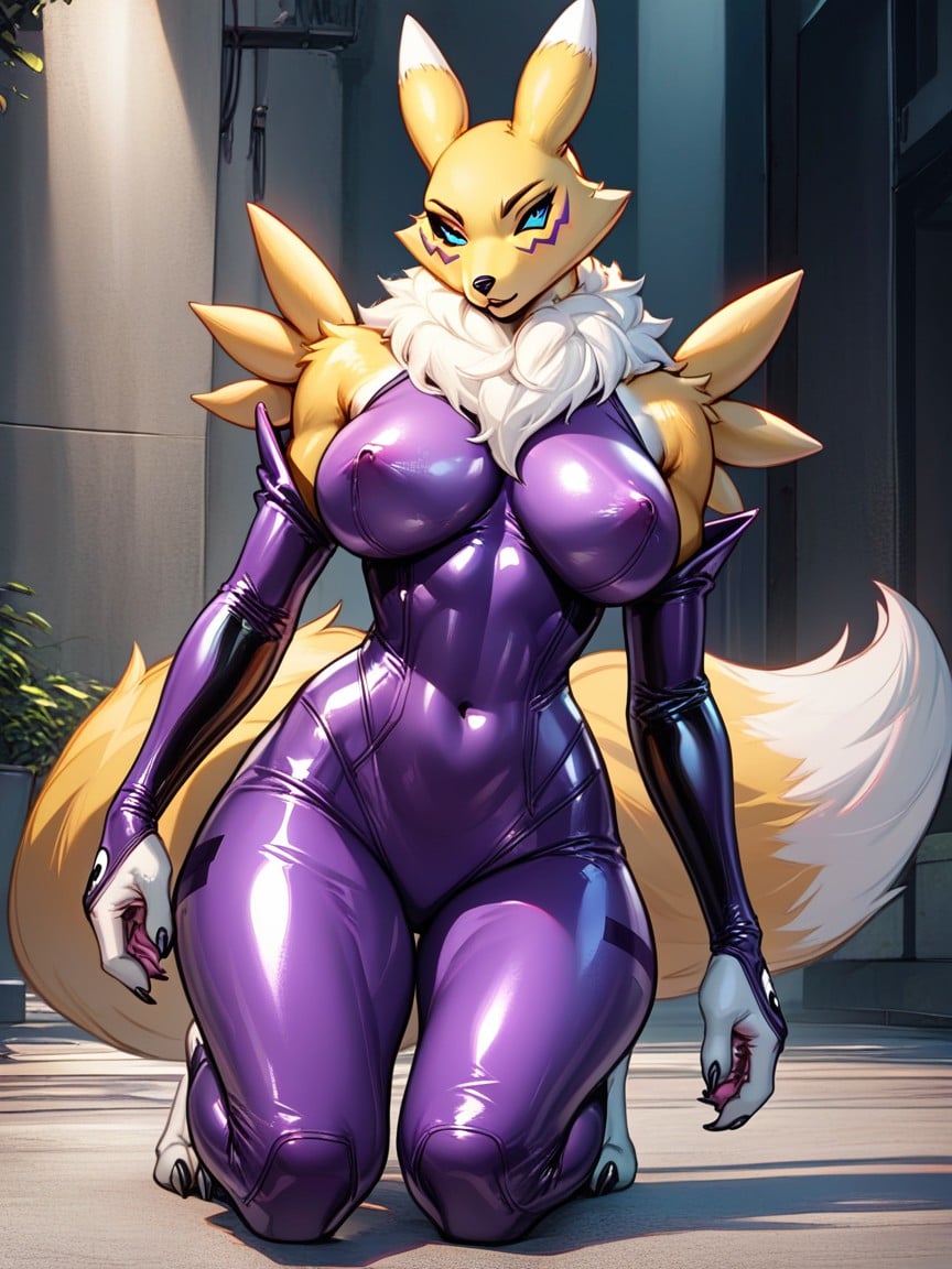Bodysuit, Renamon, Purple Taimanin Suit Furry AI Porn
