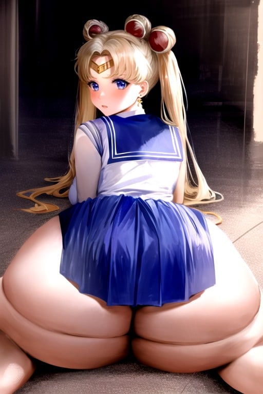 Extremely Large Ass, Sailor Moon, Laying Down (from Behind) AI Porn