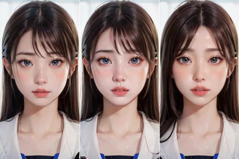 Almond Blue Eyes, 작은 가슴, 일본인AI 포르노