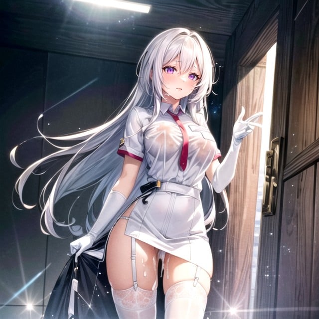 White Skirt, Standing, Ultra Detailed AI Porn