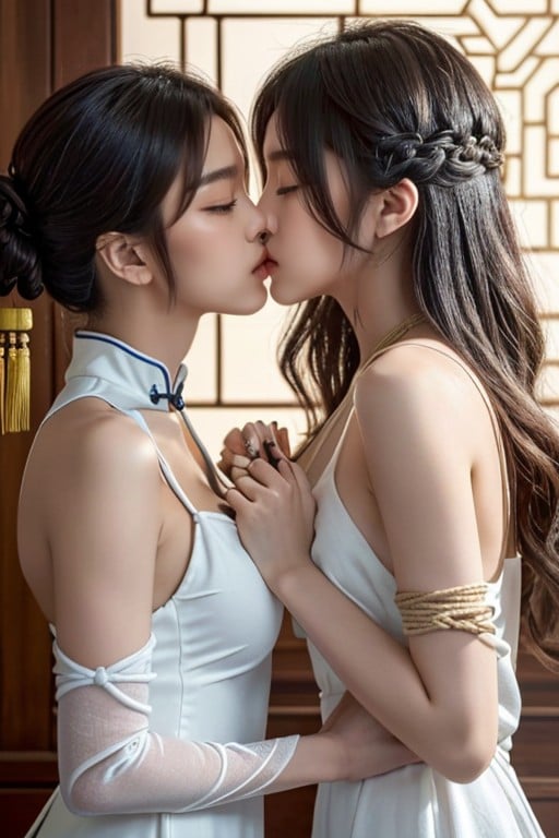 Chinese Hanfu, Lesbians, Shibari AI Porn