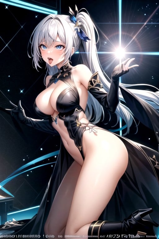 Ultra Detailed, Ahegao, Is Standing With Her Legs A Spread Pornografia de IA