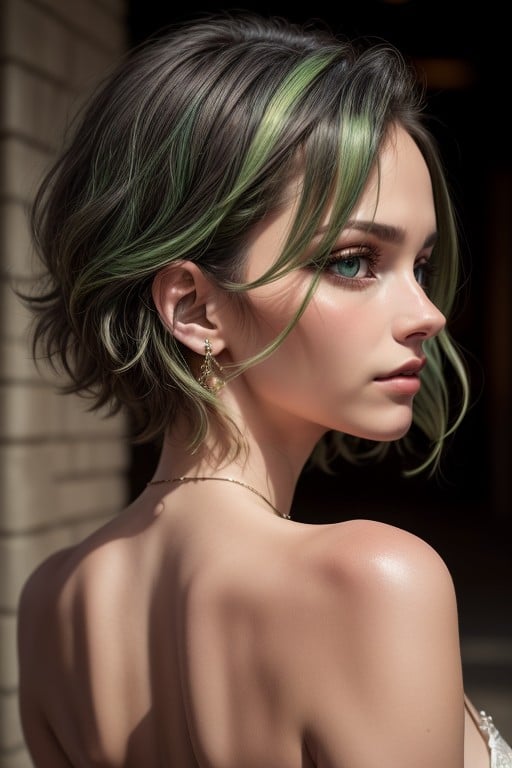 Green Hair, Pixie Cut, 30+ AI Porn