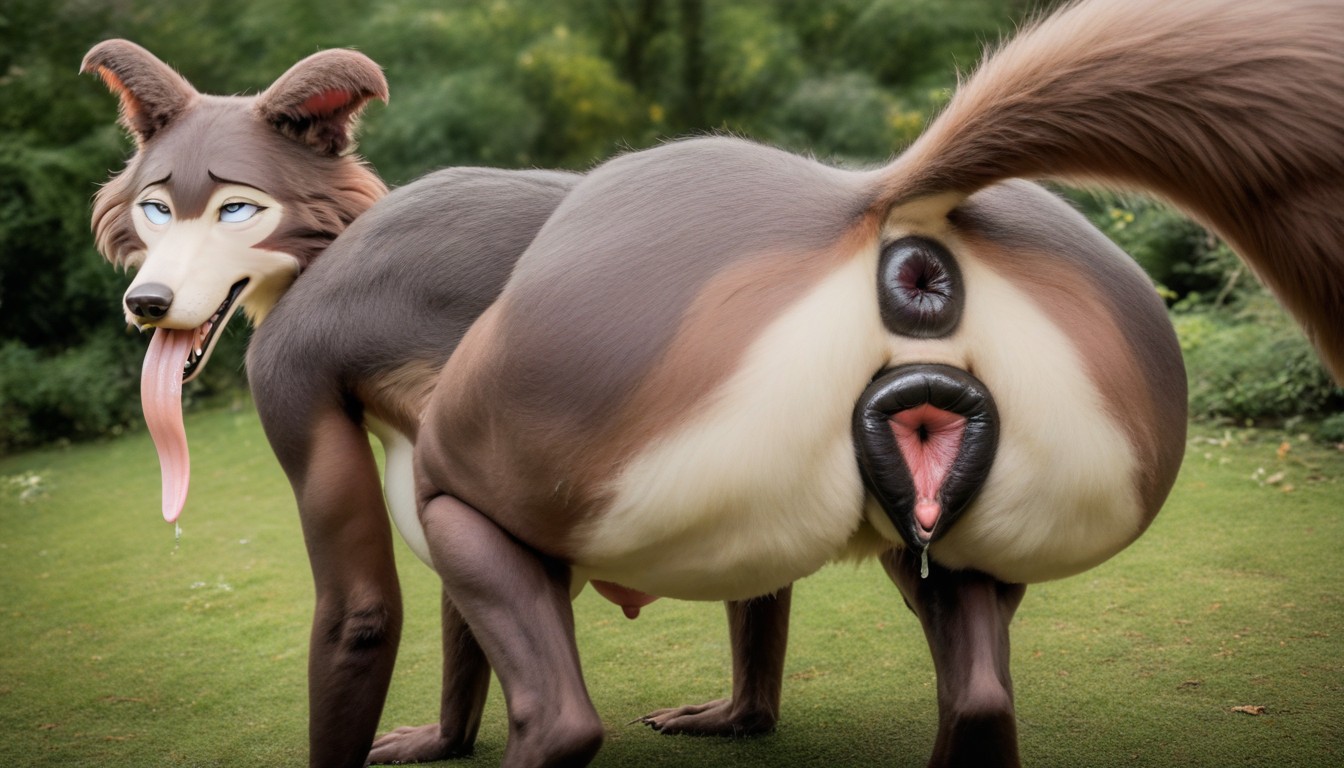 Ahegao, Large Curvy Ass, Genitals Close Up In Focus ファーリーAIエロ
