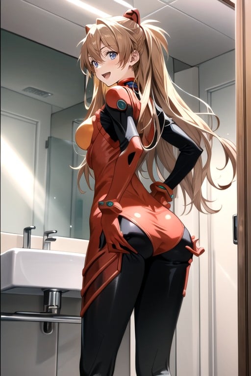 Banheiro, Bunda De Apoio, Asuka (evangelion) Pornografia de IA