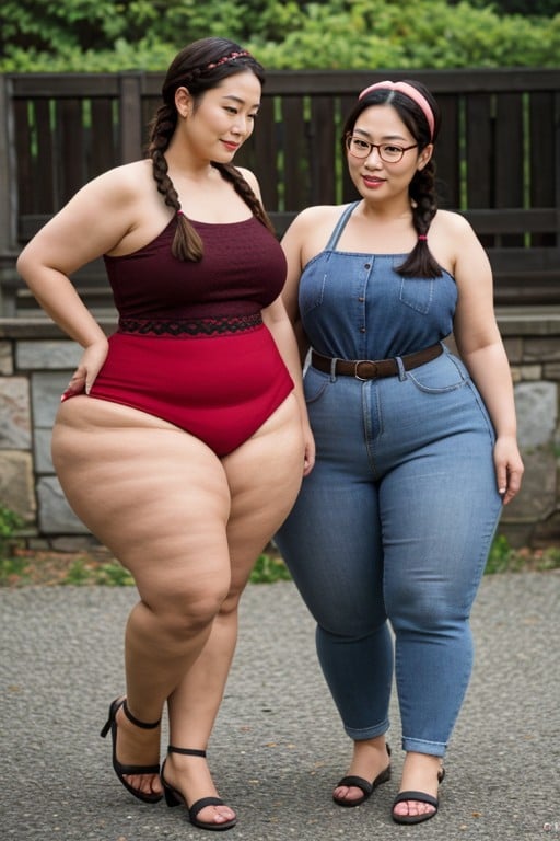 2명, Ssbbw, 50+AI 포르노