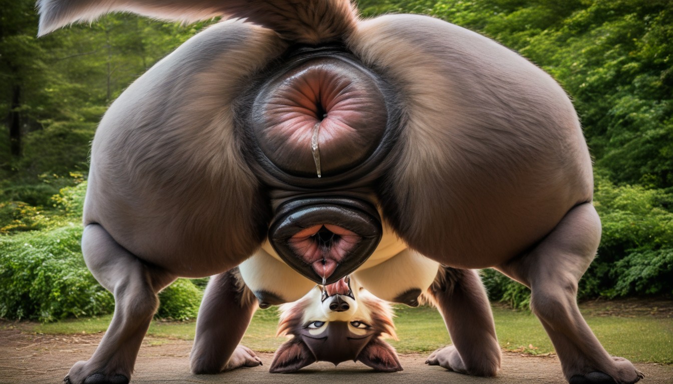 Super Shiny Pussy, Looking At Viewer, On-all-fours Furry AI Porn