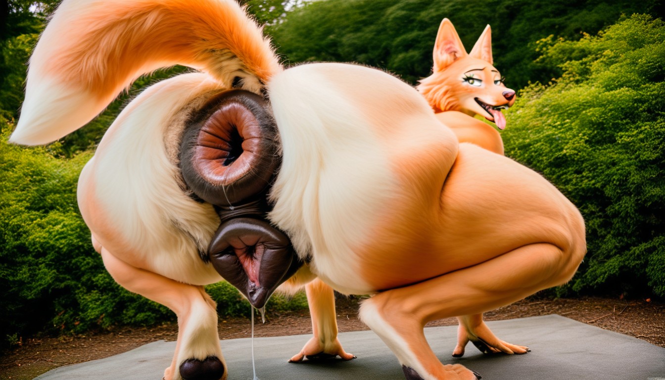 Raised Tail, Extremely Detailed, Excessive Pussy Juice Furry AI Porn