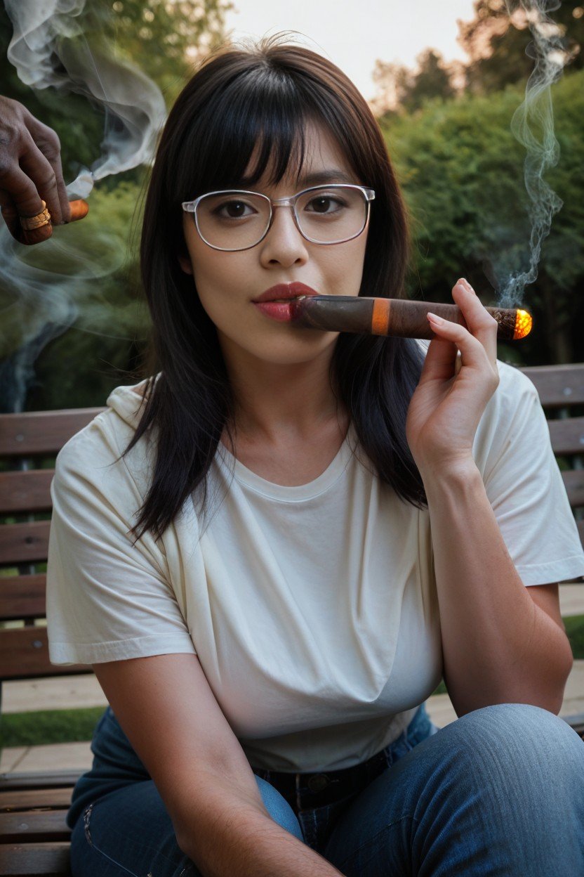 Cigar In Mouth, 連帽衫, 單人圖AI黃片