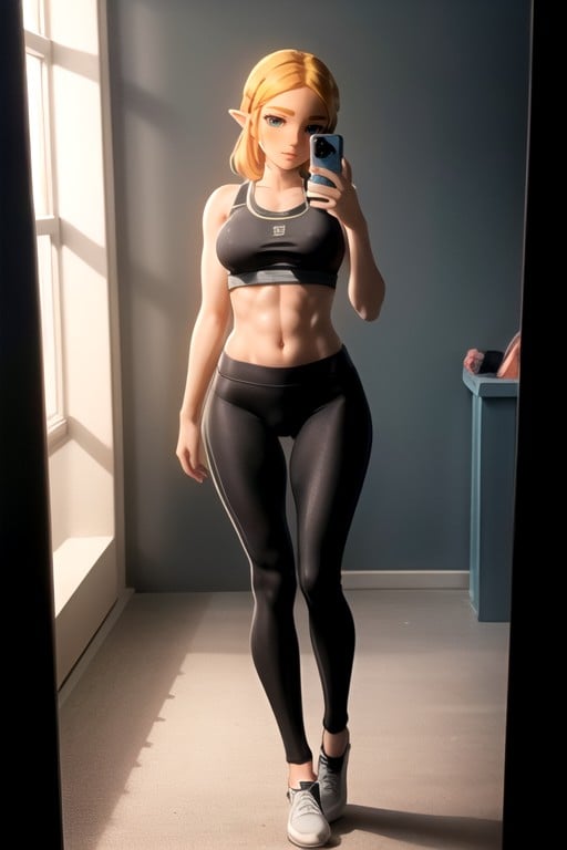 Full Body, Changing Room, Blonde Hair AI Porn