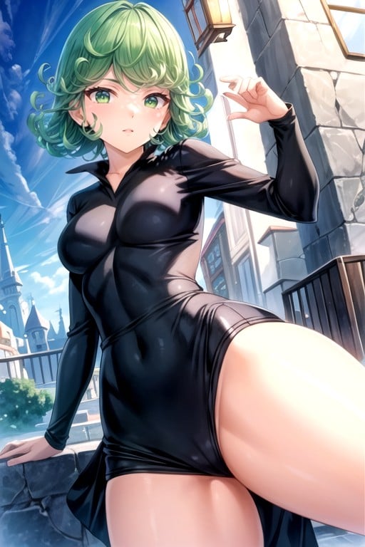 Cuisses Exposées, Crépuscule, Tatsumaki (one Punch Man)Porno IA