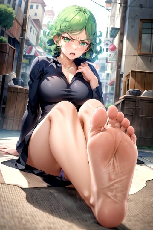 Fotos Bajo La Falda, Tatsumaki (one Punch Man), Sentada Mostrando Los PiesPorno AI