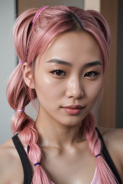 Asiatique, Cheveux Roses, 18Porno IA