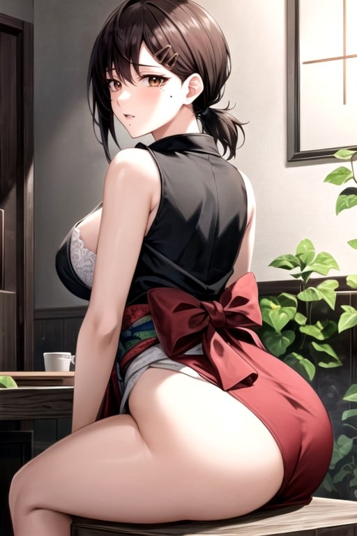 Rear View, Sitting Down, Kobeni Higashiyama (chainsaw Man) AI Porn