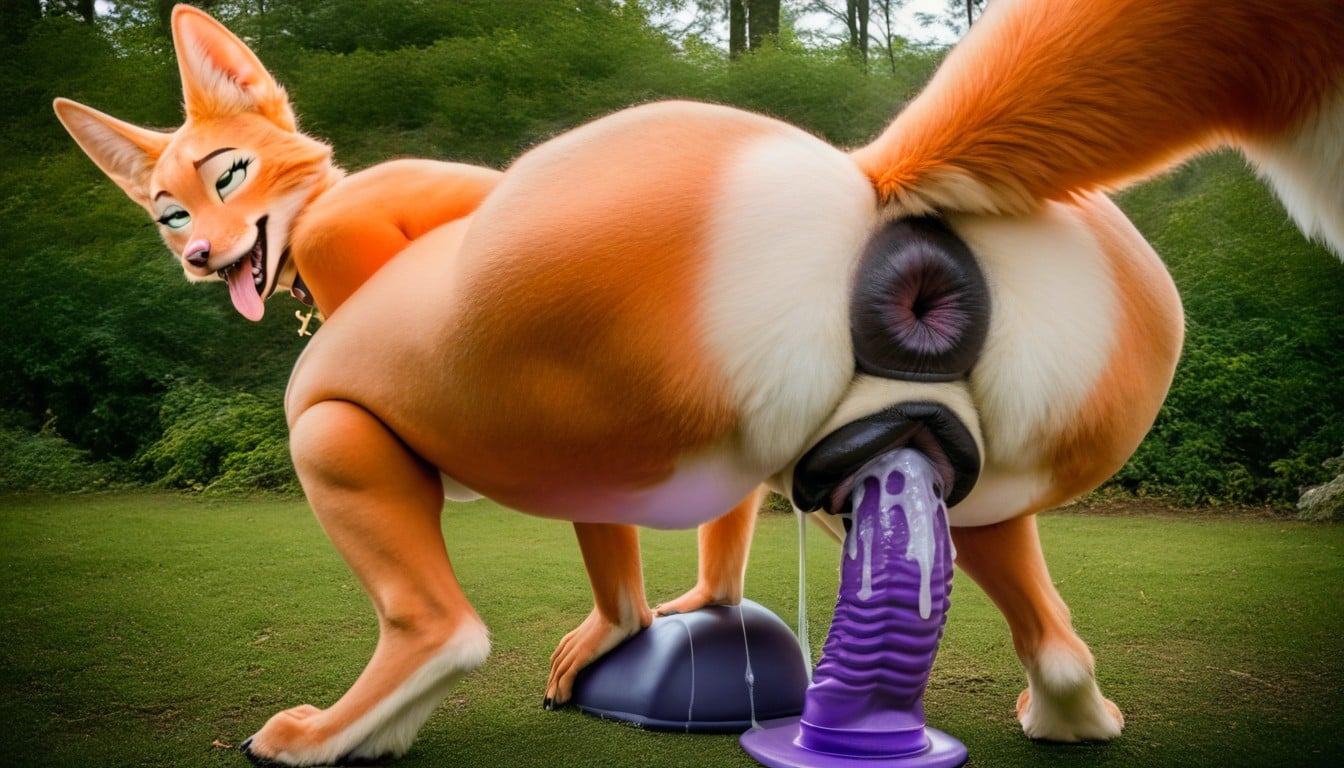 Dildo Ride, Full Body, Massive Anus Furry AI Porn