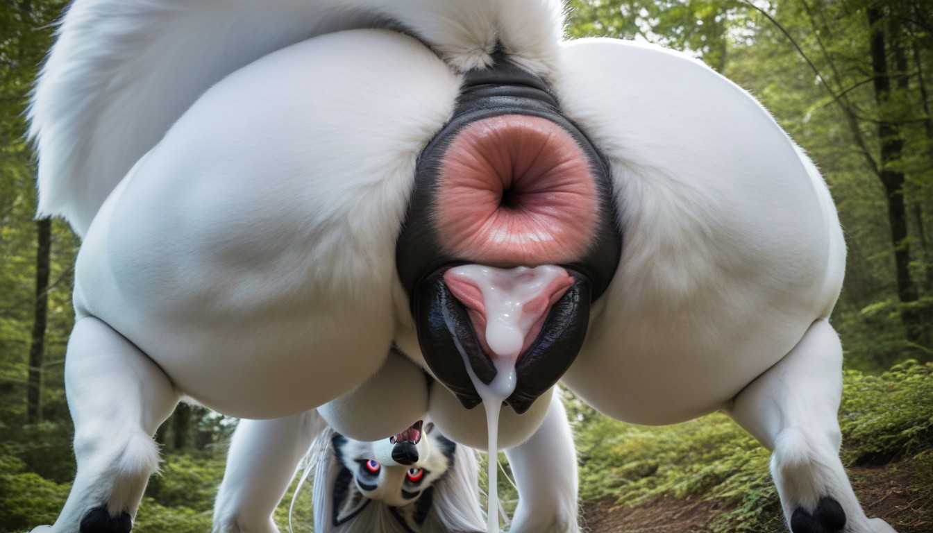 Puffy Pussy, Squatting, Looking At Viewer Furry AI Porn