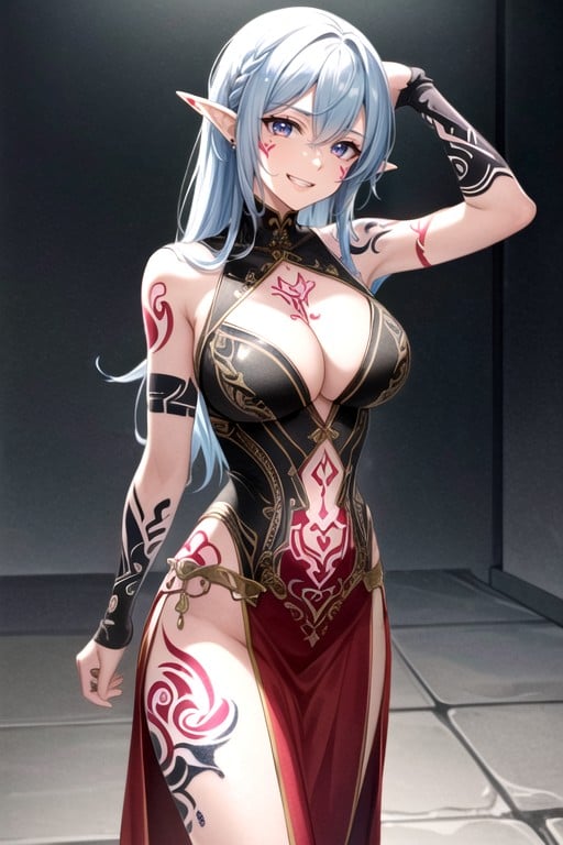 Medieval, Cleavage, Elf Ears AI Porn