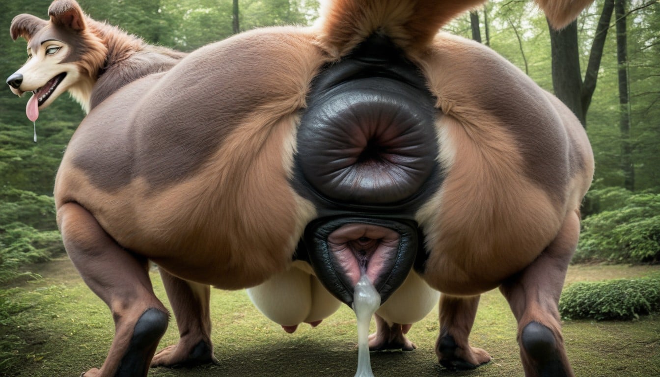 Excessive Genital Dripping, Prominent Canine Pussy, Ahegao Furry AI Porn