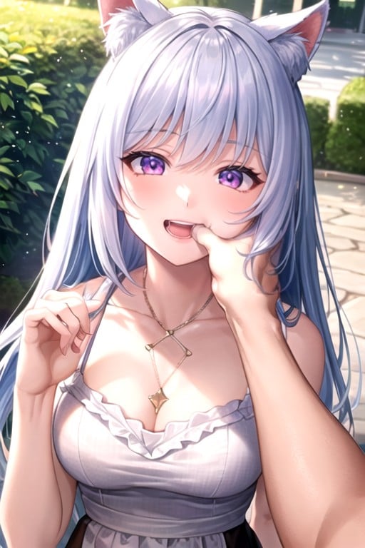 Thumb In Mouth, K-pop Idol, Purple Eyes AI Porn