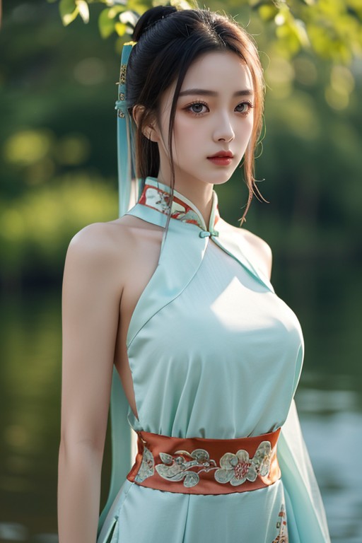 Cheveux Blancs, Hanfu Chinois, ChinoisPorno IA