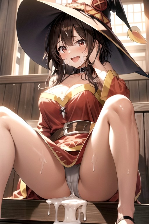 Mignon, Assis, Jambes Écartées, Megumin (isekai Quartet)Porno IA