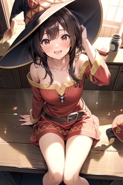 Megumin (isekai Quartet), Du Bas Vers Le Haut, S'asseoirPorno IA