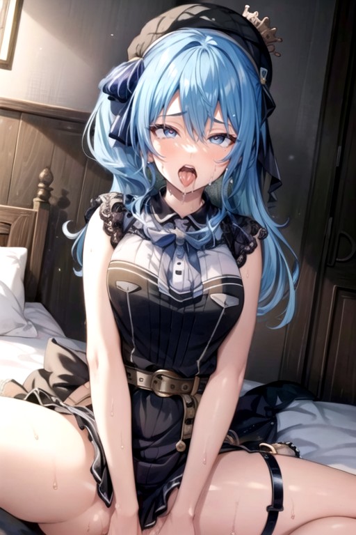 Ahegao, Hoshimachi Suisei, Pechos PequeñosPorno AI