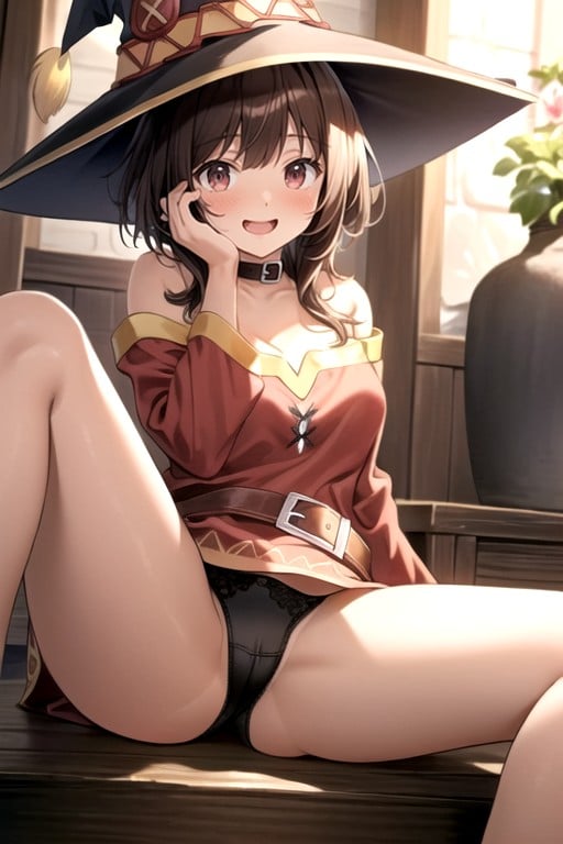 Bonitinho, Megumin (isekai Quartet), Abertura De Pernas Pornografia de IA