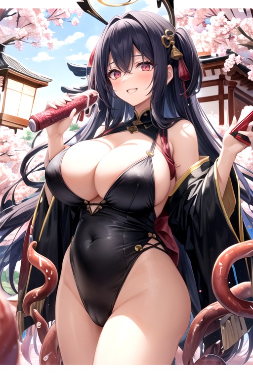 White Apron, Red Eyes, Two Devil's HornPorno AI