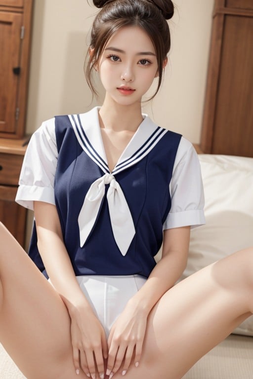 Masturbation, Sailor Uniform, Japanese AI Porn