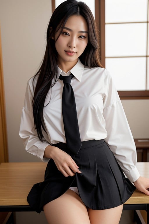 Bottom Up (upskirt), Japanese, School Uniform AI Porn