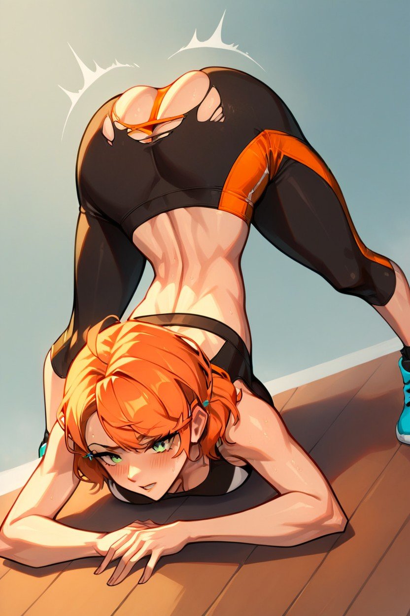 Lace Orange Panties, Twerking, Gwen TennysonAIポルノ