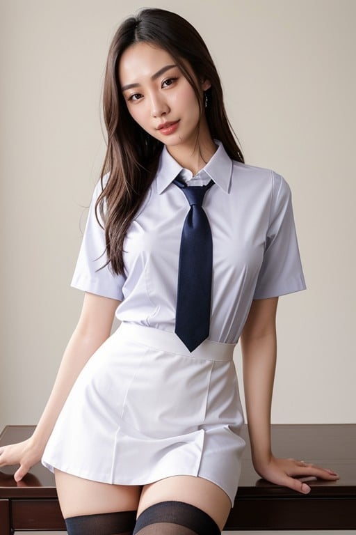 制服, スキニー, 中出しAIポルノ