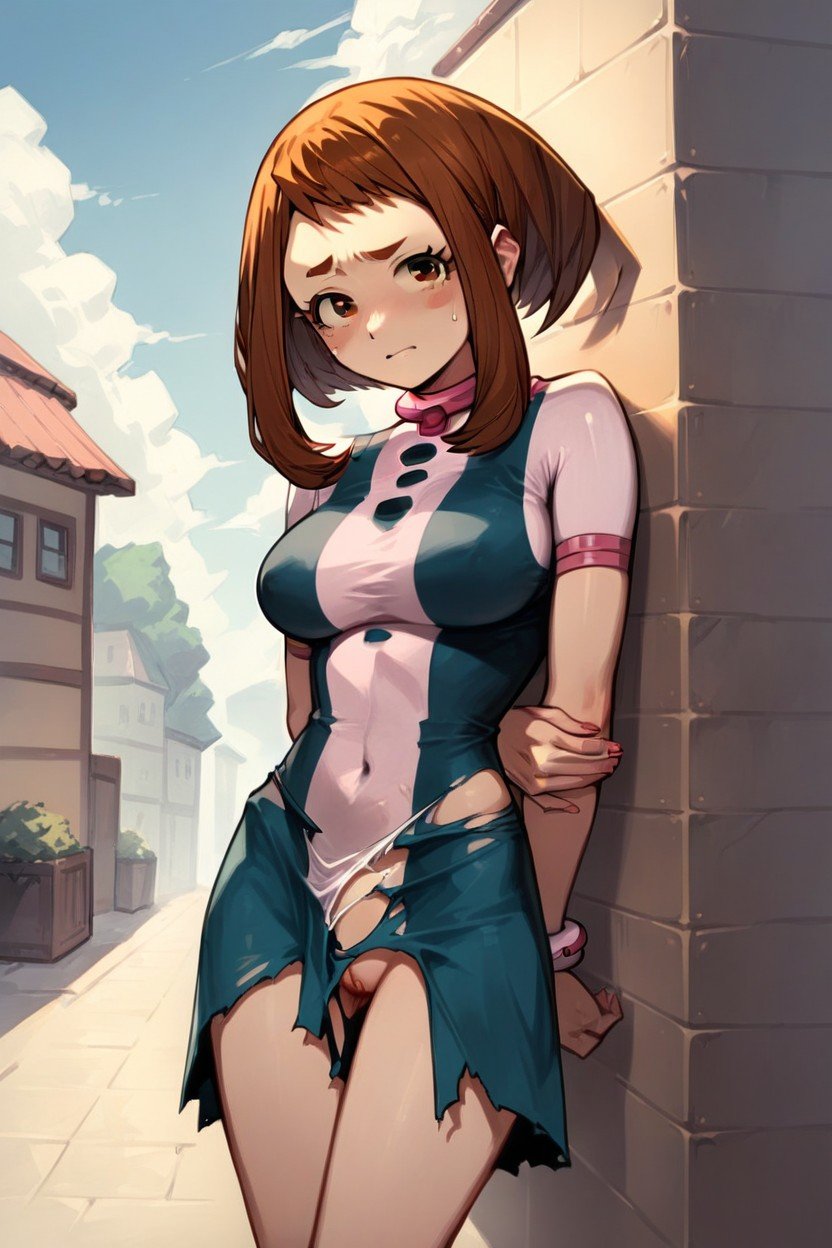 Submissiveclothes Torn, Ochaco Uraraka, Reluctant AI Porn