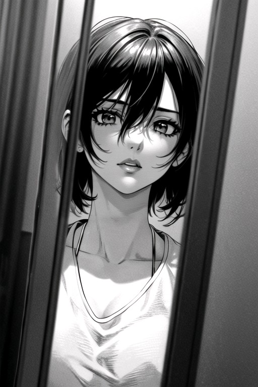 Black & White Manga, Médio, Amanhecer Pornografia de IA