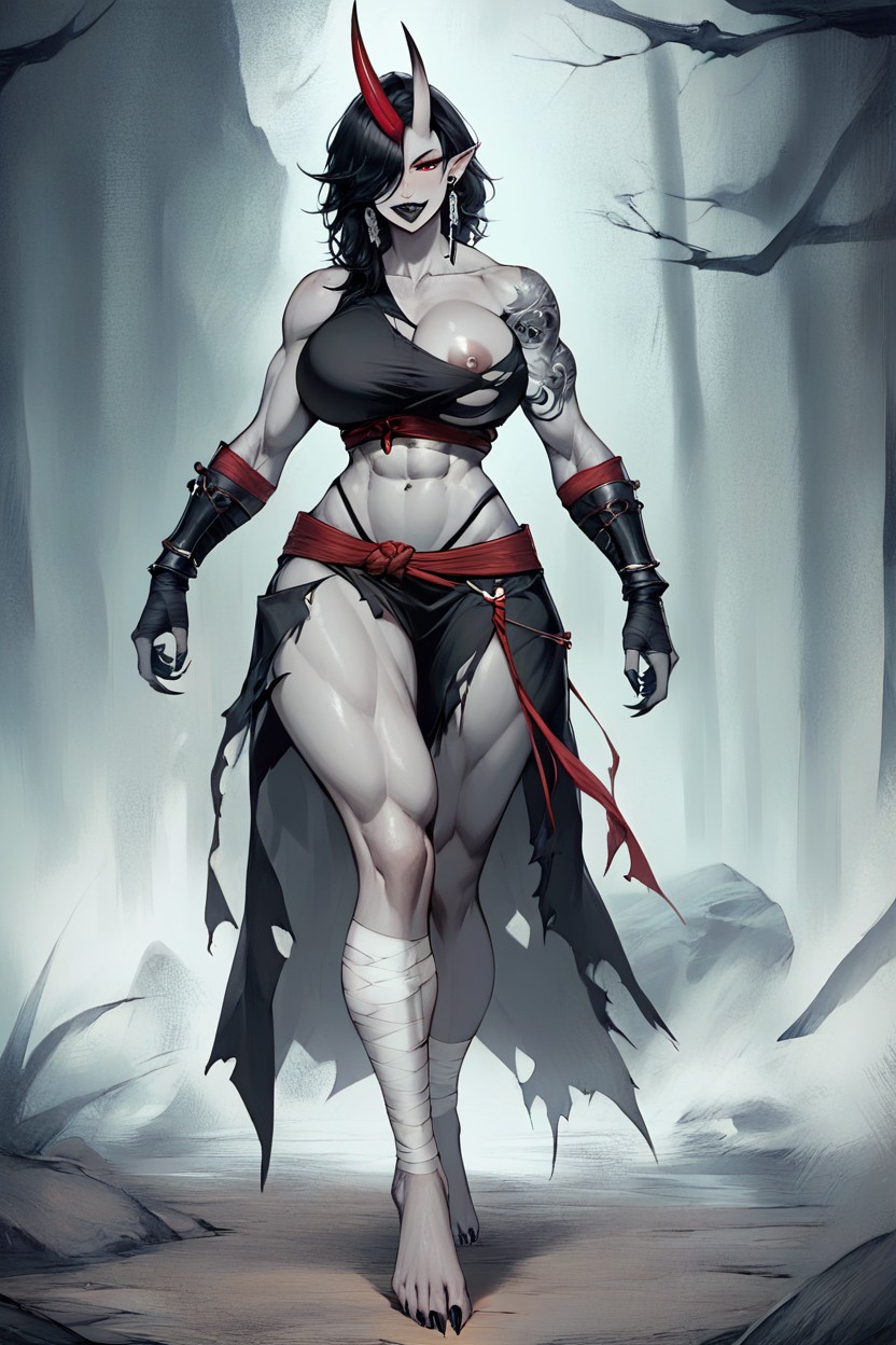 Full Body, Simple Background, Barefoot AI Porn