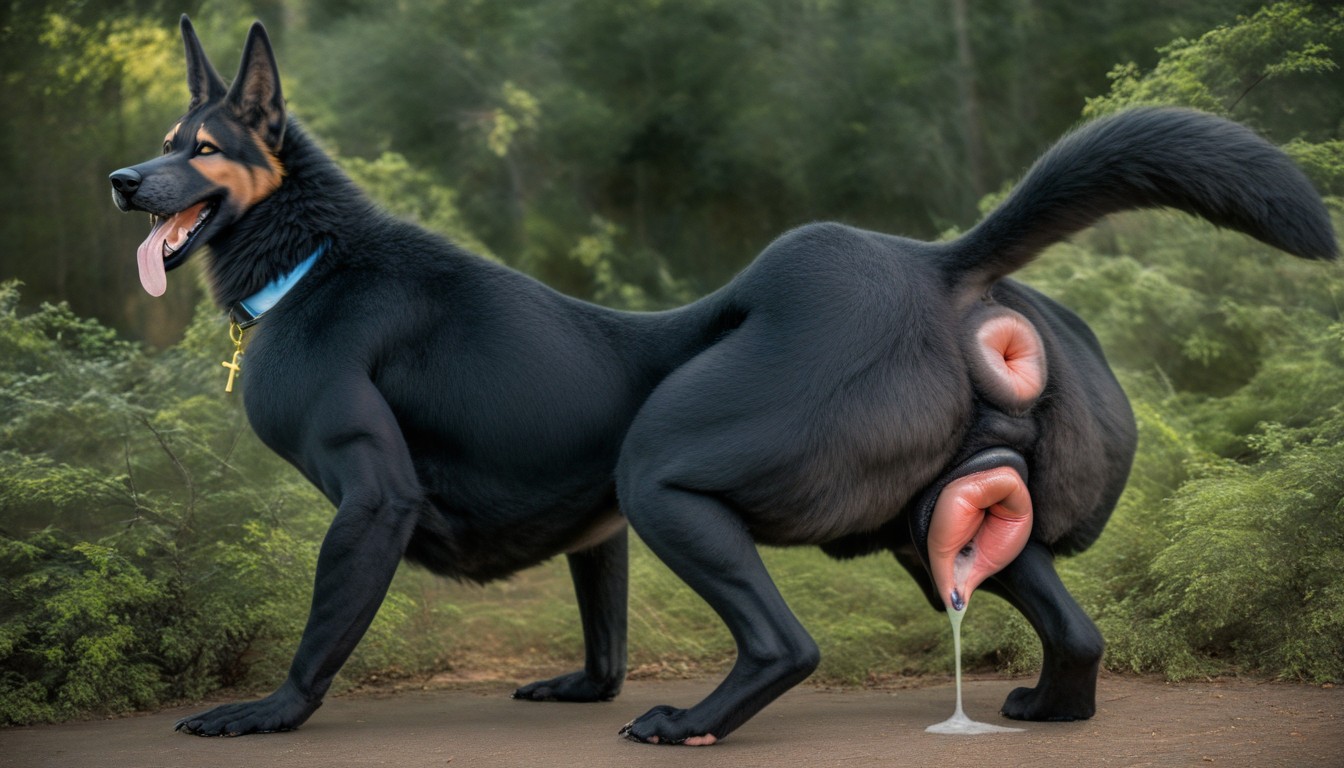 A Cuatro Patas, Ahegao, Bestial Jackal With Black Fur Furry IA