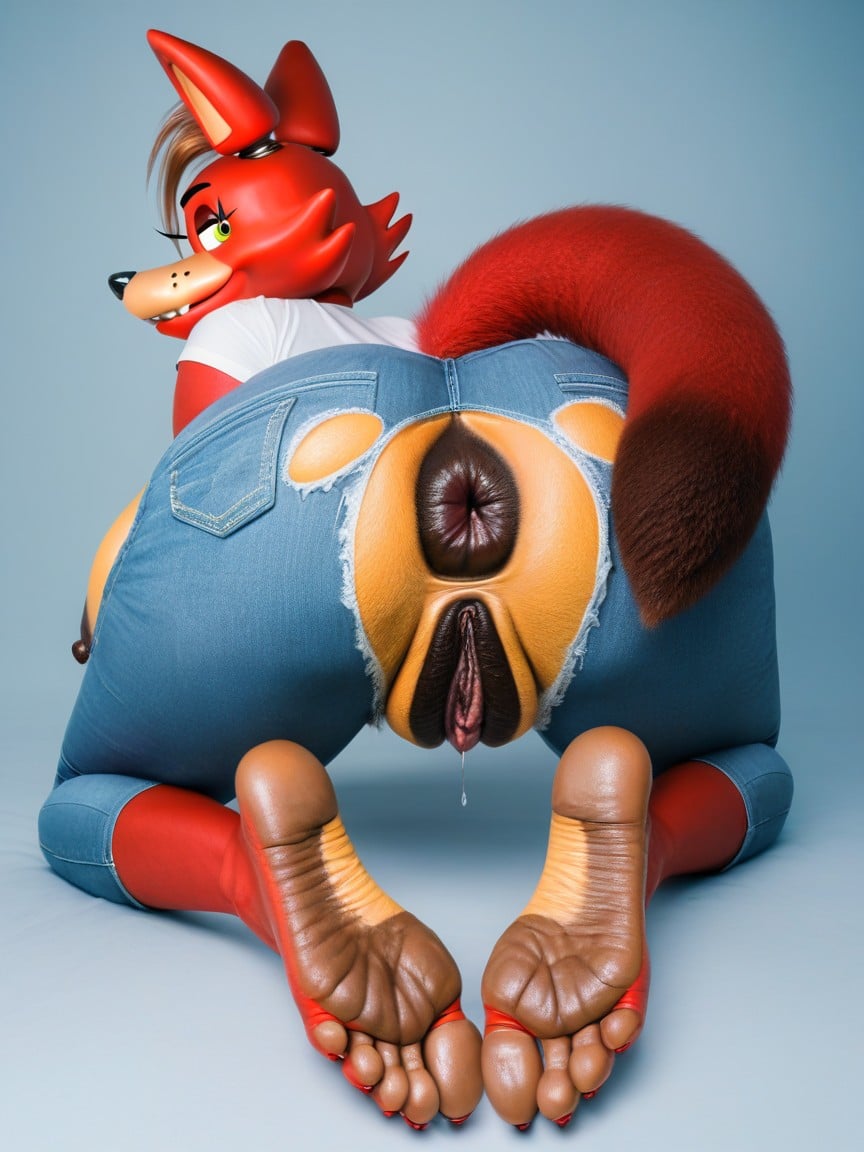 Soles Of The Feet Facing The Viewer, Bbw, Foxy From Fnaf Furry AI Porn