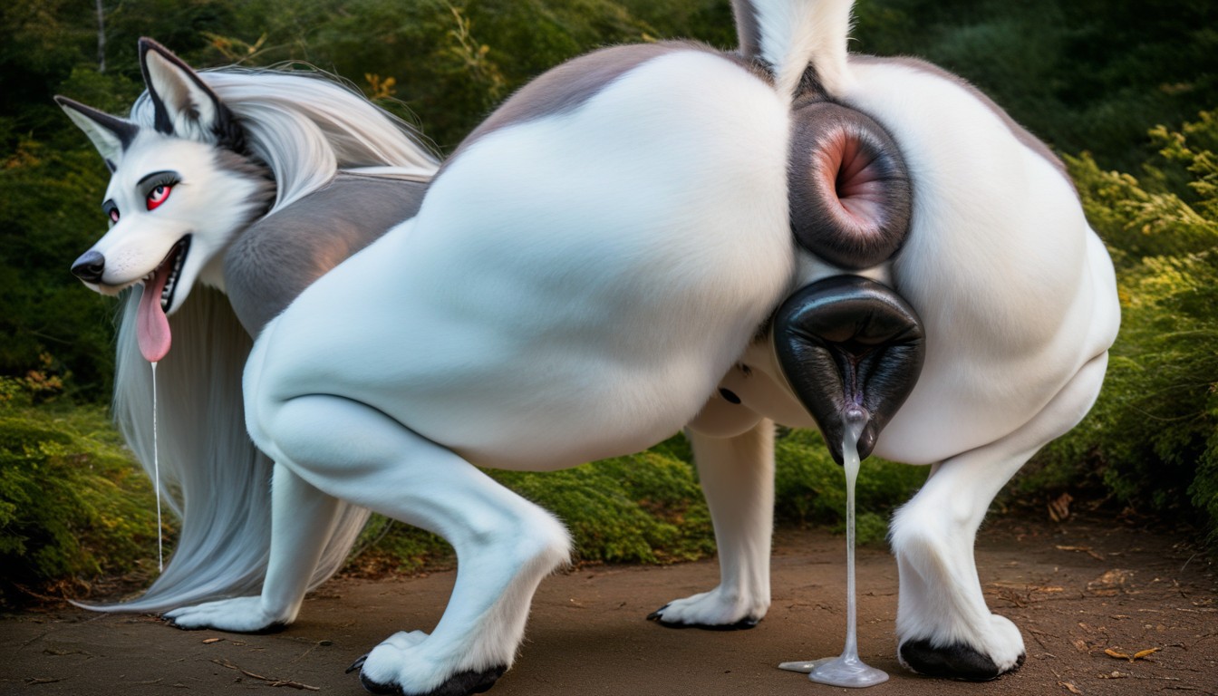 Ahegao, Dense Forest, Bestial Loona From Helluva Boss Furry AI Porn