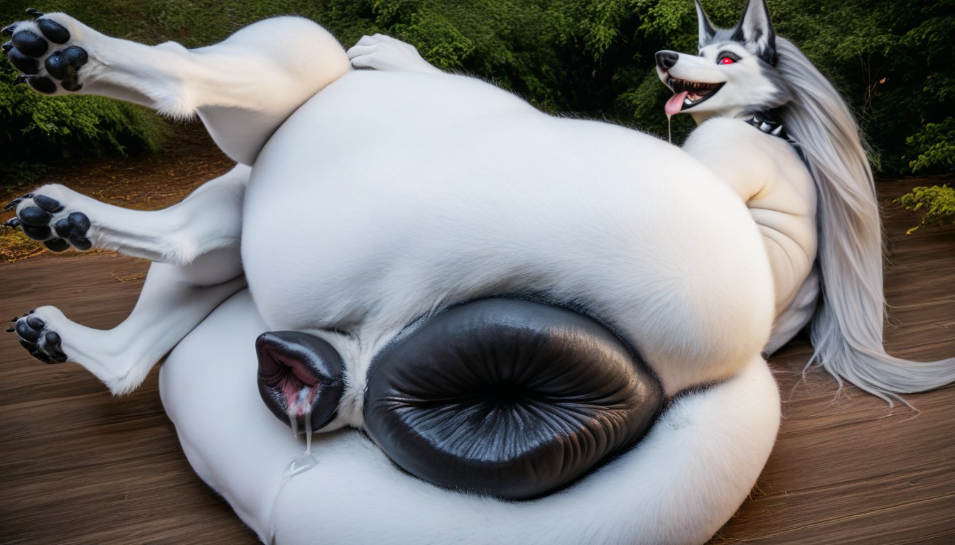 Insanely Detailed, Laying, Foliage In Foreground Furry AI Porn