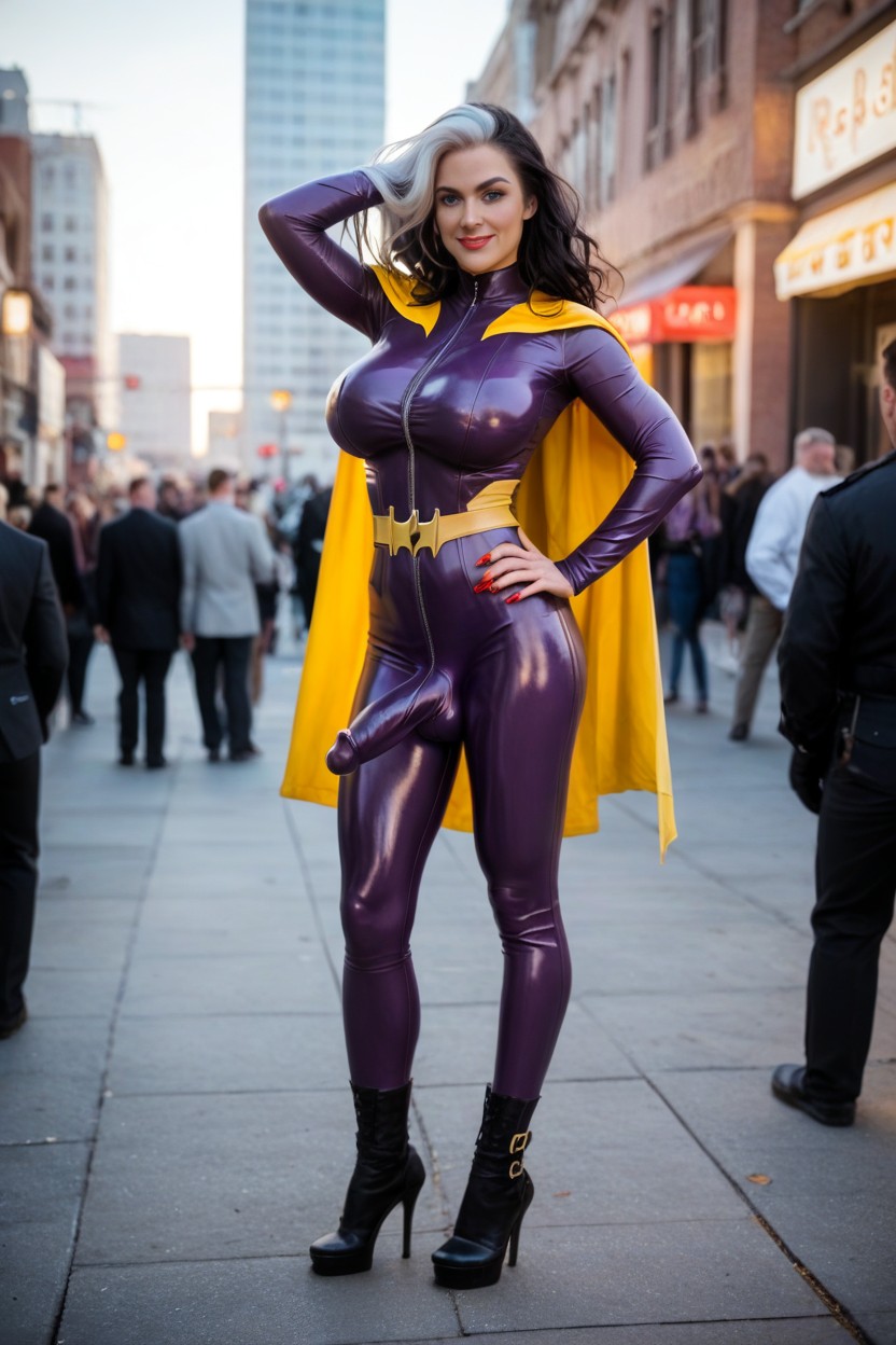 Bottom Up View, Yellow Cape, Skinny Shemale AI Porn
