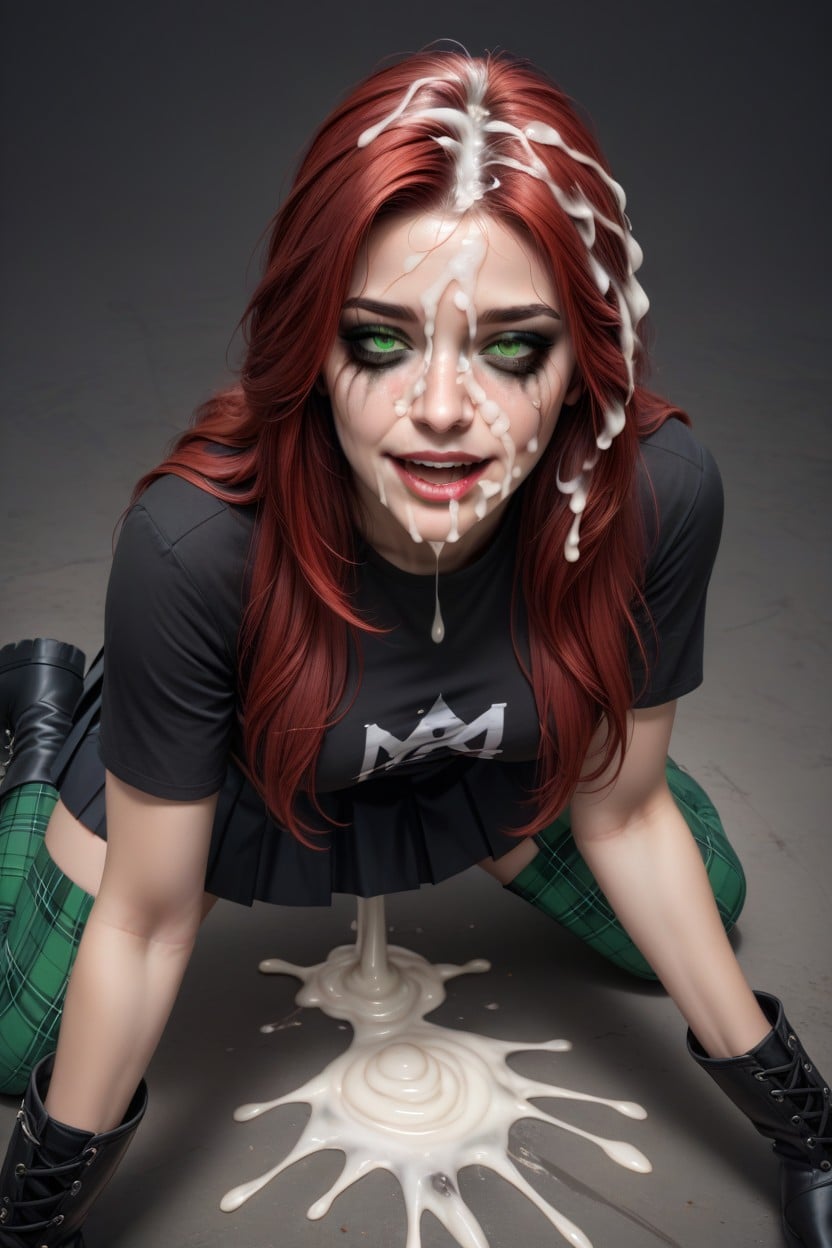 Smeared Makeup, Fit, Cum On Clothes AI Porn