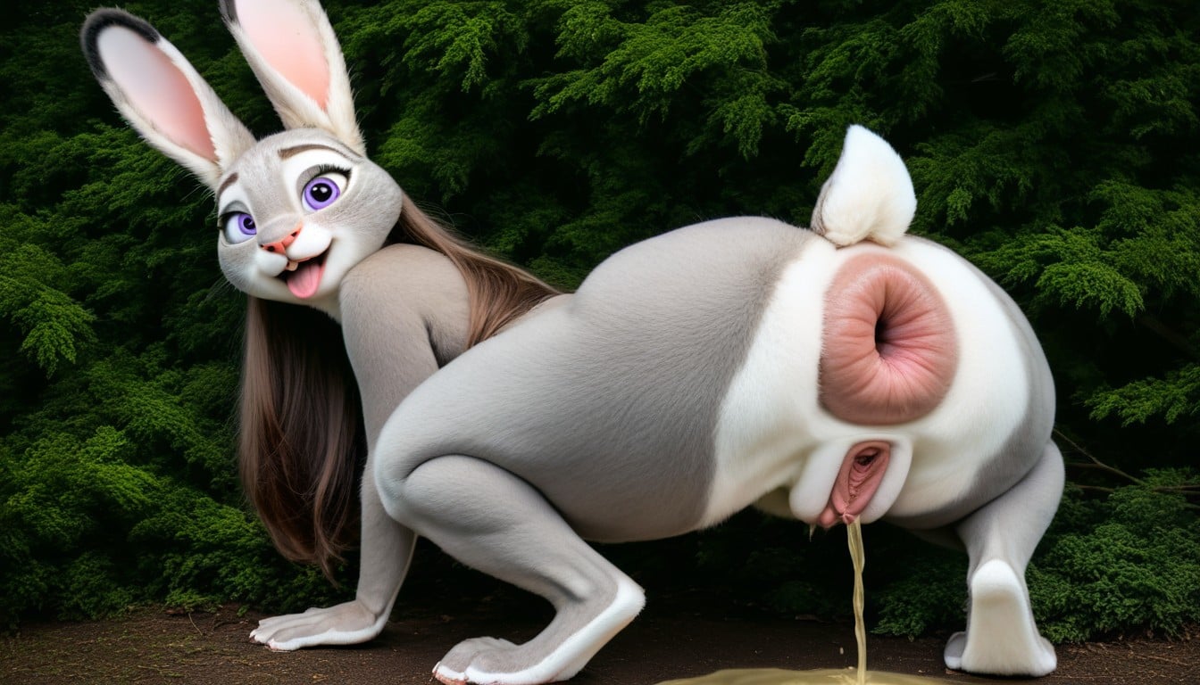 Pee Puddle, Excessive Peeing, Brown Anus Furry AI Porn
