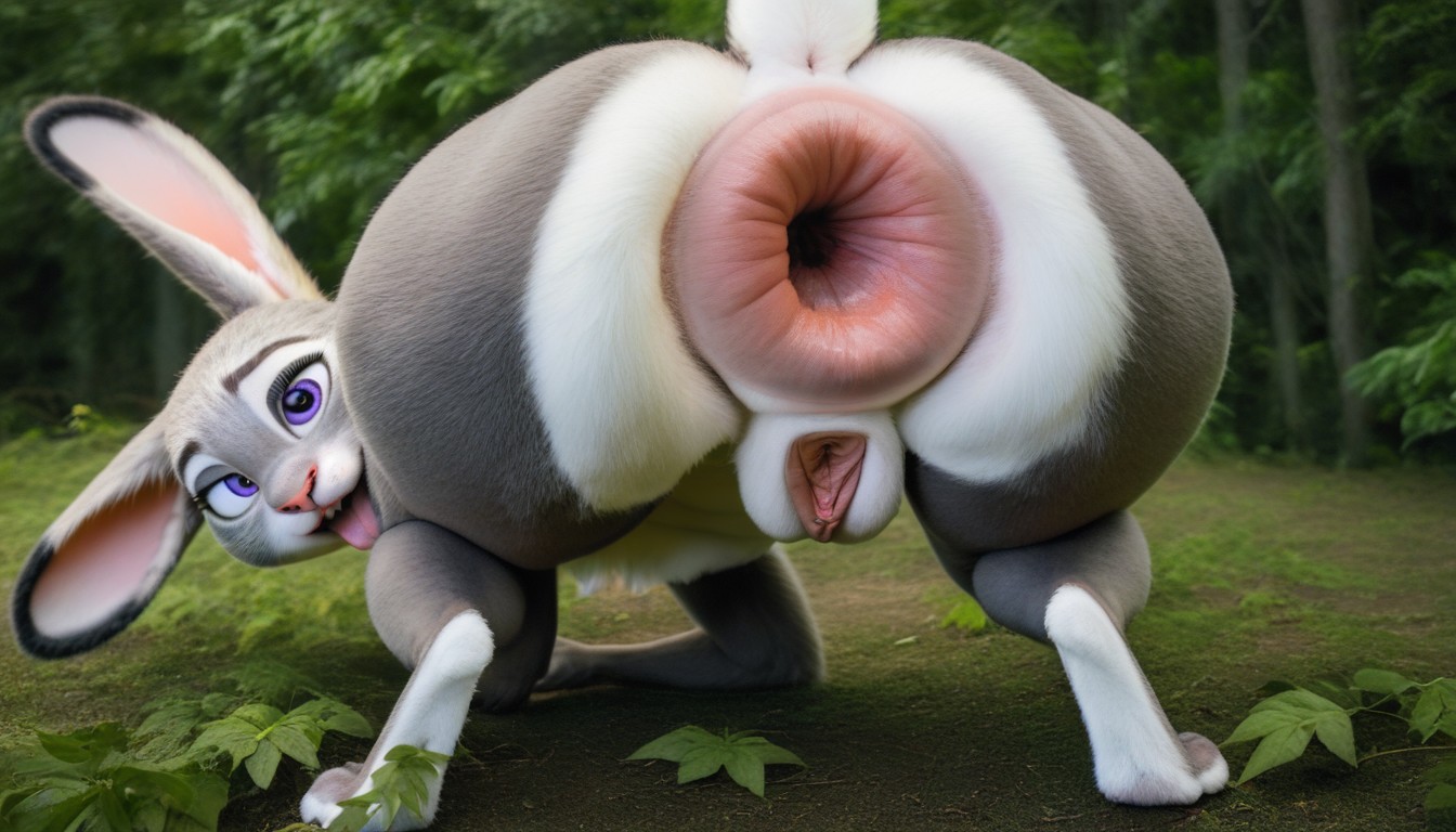 Wide Pussy, Prominent Pussy, Detailed Fur Furry AI Porn