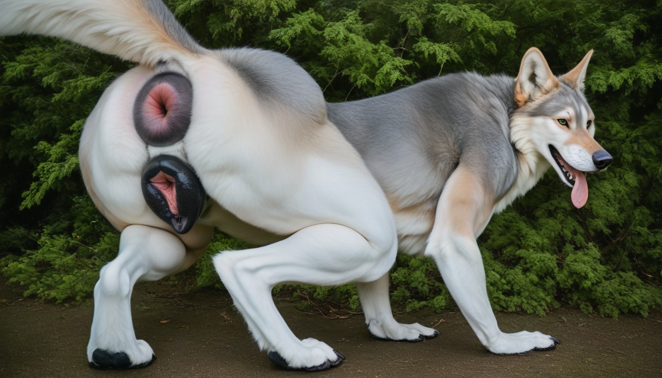 Ahegao, Dense Forest, Squatting Furry AI Porn