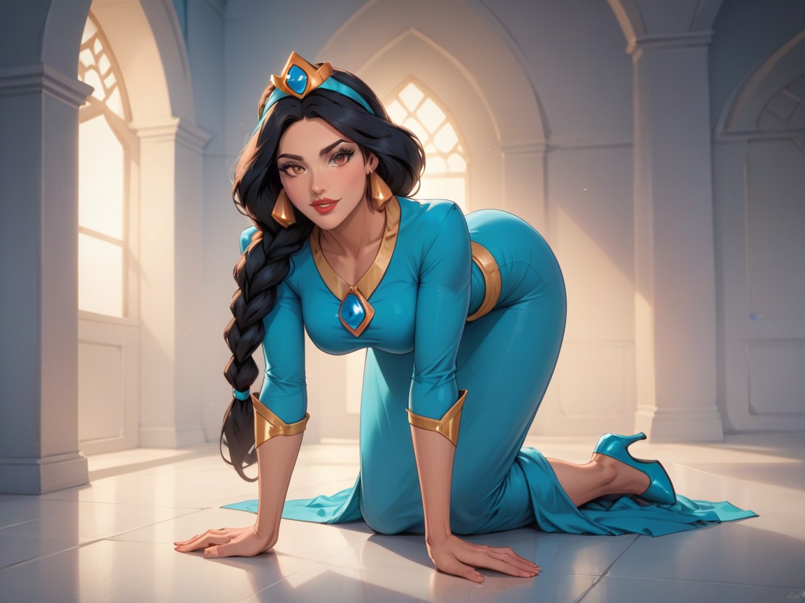 On-all-fours, Arms Spread, The Beast Thrust Unapologetically AI Porn